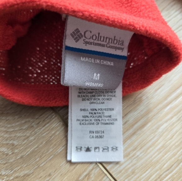 Vibrant Coral Red Orange Full Zip Omniwind block Lg jacket w/hood & Md Gloves - Picture 16 of 17